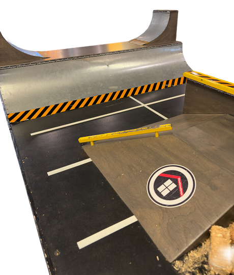 Warehouse Hazard Fingerboard Park Yellow Grey 4x6