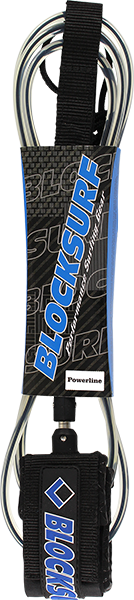 BLOCK SURF POWERLINE LEASH 8' CLEAR BLACK
