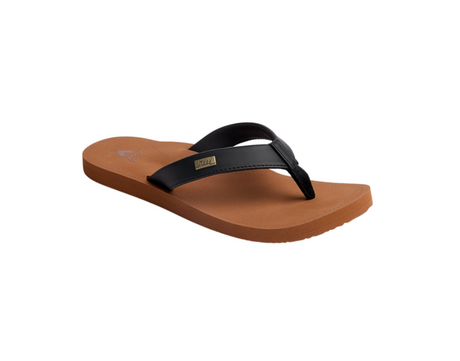 Reef Beachbreak Flip Flops Womens Black Tan 9