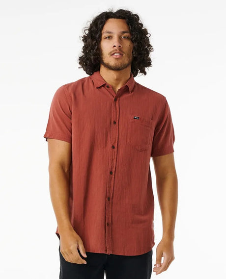 Rip Curl Washed Shortsleeve Woven Terracotta L