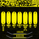 RYSE Stack Logo Fingerboard Deck White Yellow 32mm OG Midgard
