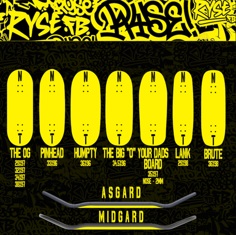 RYSE Humpty Iced Out Fingerboard Deck Yellow 34mm OG Midgard