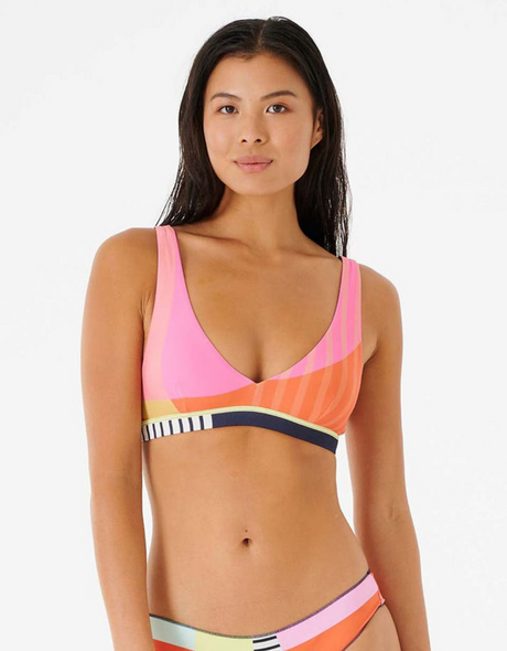 Rip Curl Day Break Tri Swim Top Navy Coral