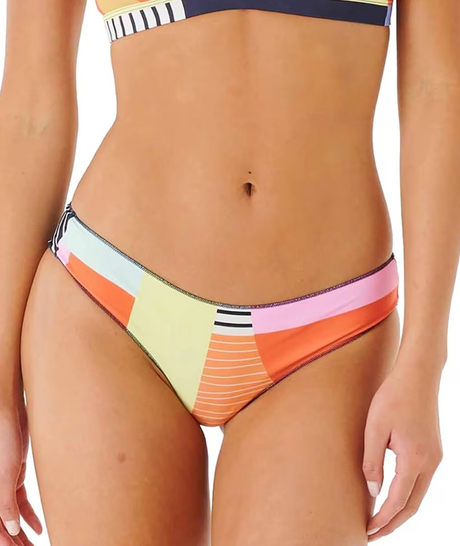 Rip Curl Day Break Cheeky Hipster Swim Bottoms Navy Coral S