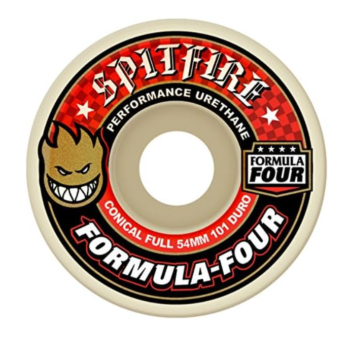 Spitfire F4 Conical Full Wheels Set White Red 58mm/101d