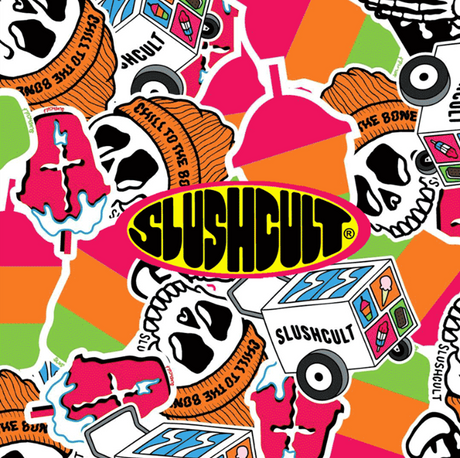 Slushcult Wrong Way Sticker White Black 3inch