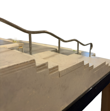 Warehouse Ramps Wallenberg Fingerboard Park w Stand Grey White 3x4